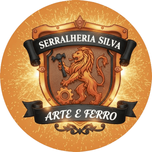 Logo da Serralheria Silva Arte & Ferro, especializada em estruturas metálicas e projetos em aço