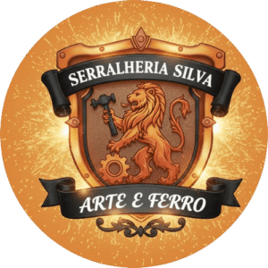 Logo da Serralheria Silva Arte & Ferro, especializada em estruturas metálicas e projetos em aço