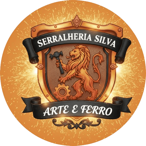 Logo da Serralheria Silva Arte & Ferro, especializada em estruturas metálicas e projetos em aço
